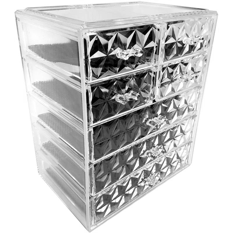 Sorbus Sorbus 7 Drawers Acrylic Makeup and Jewelry Cosmetics Organizer with Mesh Padding in Black