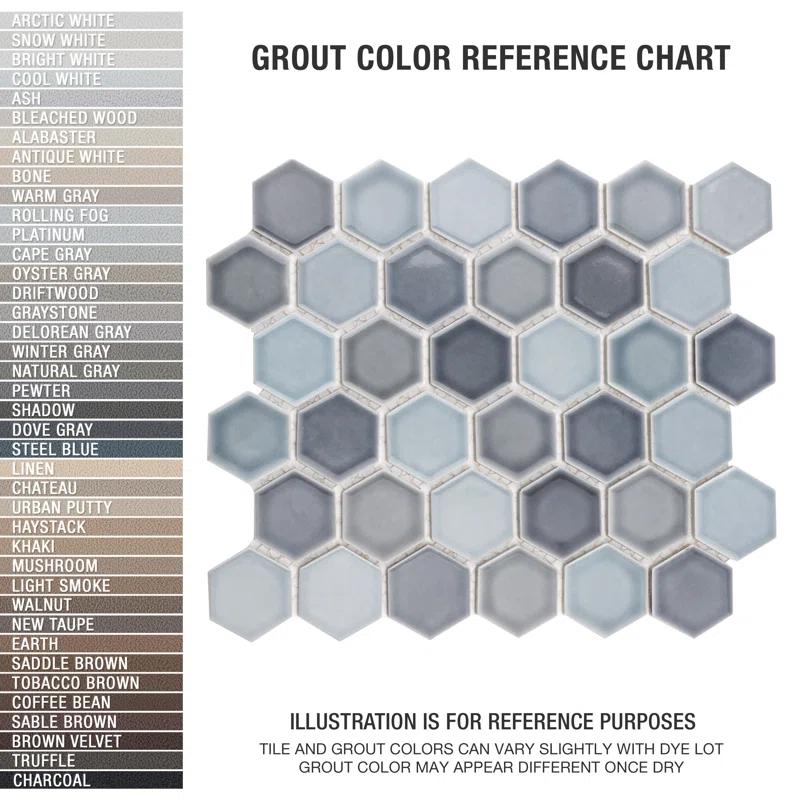 Merola Tile Hudson Due 2" Hex 10-7/8 " x 12-5/8 " Porcelain Mosaic Floor and Wall Tile