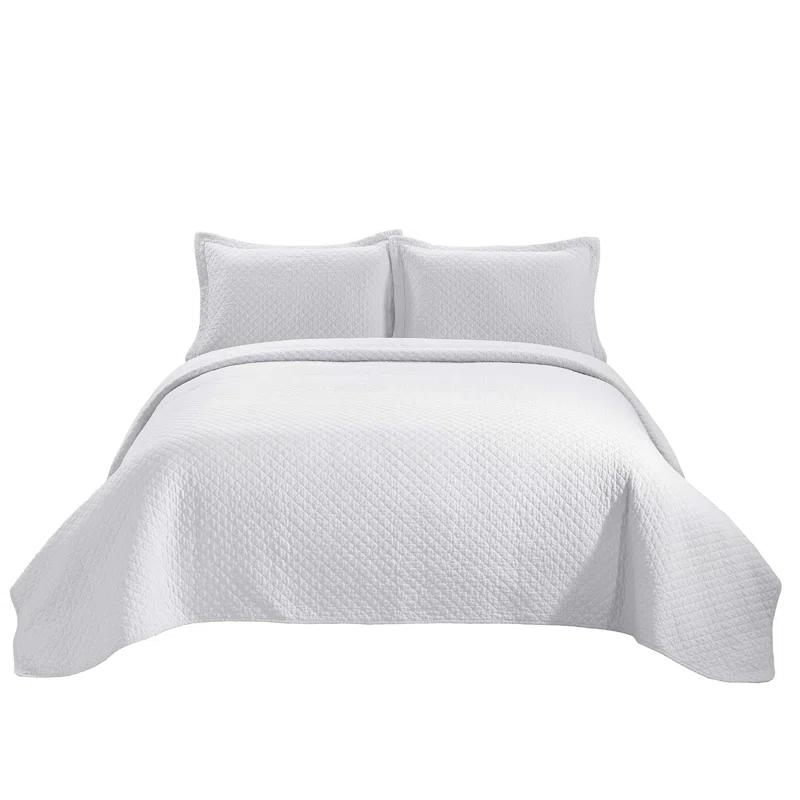 Chezmoi Collection Solid Color Cotton Quilt Cotton Quilt Set