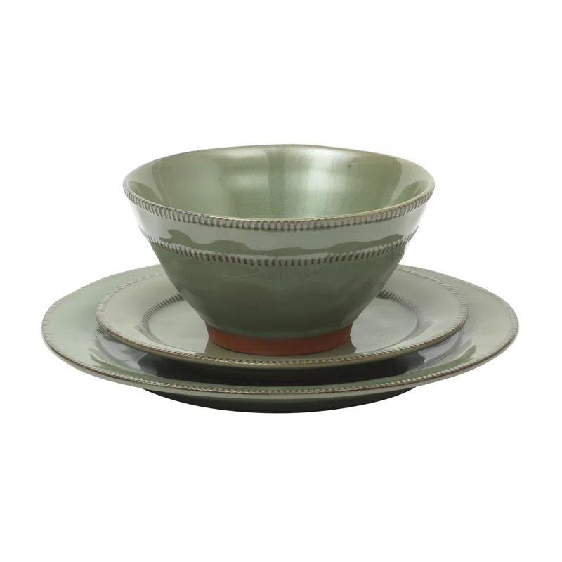 ECLANK 12 Piece Stoneware Dinnerware Set - Service for 4