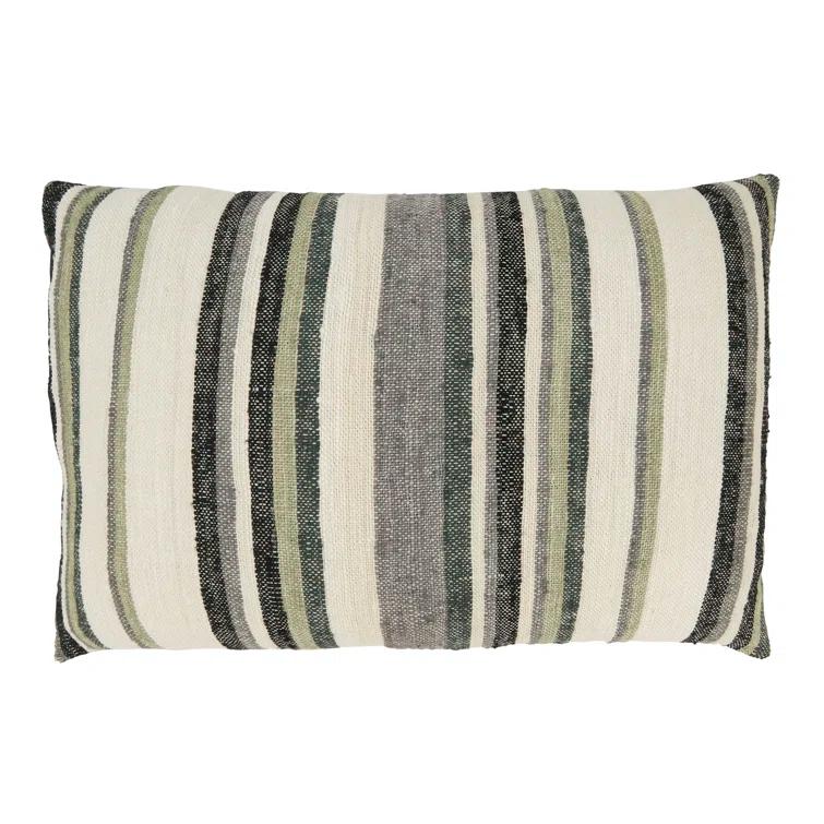 Saro Amiyah Collection Striped Cotton Pillow Cover