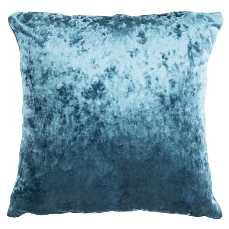 Braidy 18" Blue Velvet Plush Throw Pillow