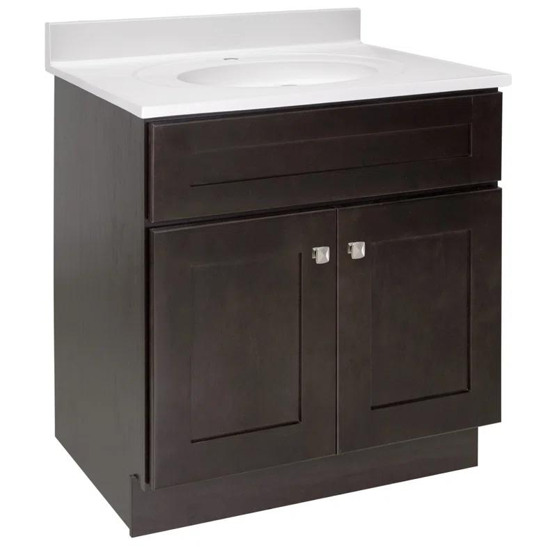 Brookings 30 Inch Bathroom Vanity, Ready to Assemble, Solid Wood, Sherwin Williams – Design House, 587089