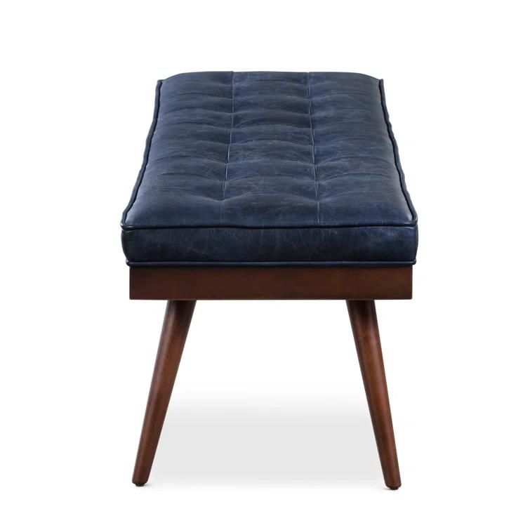 Athan Full-Grain Italian Genuine Leather Bench