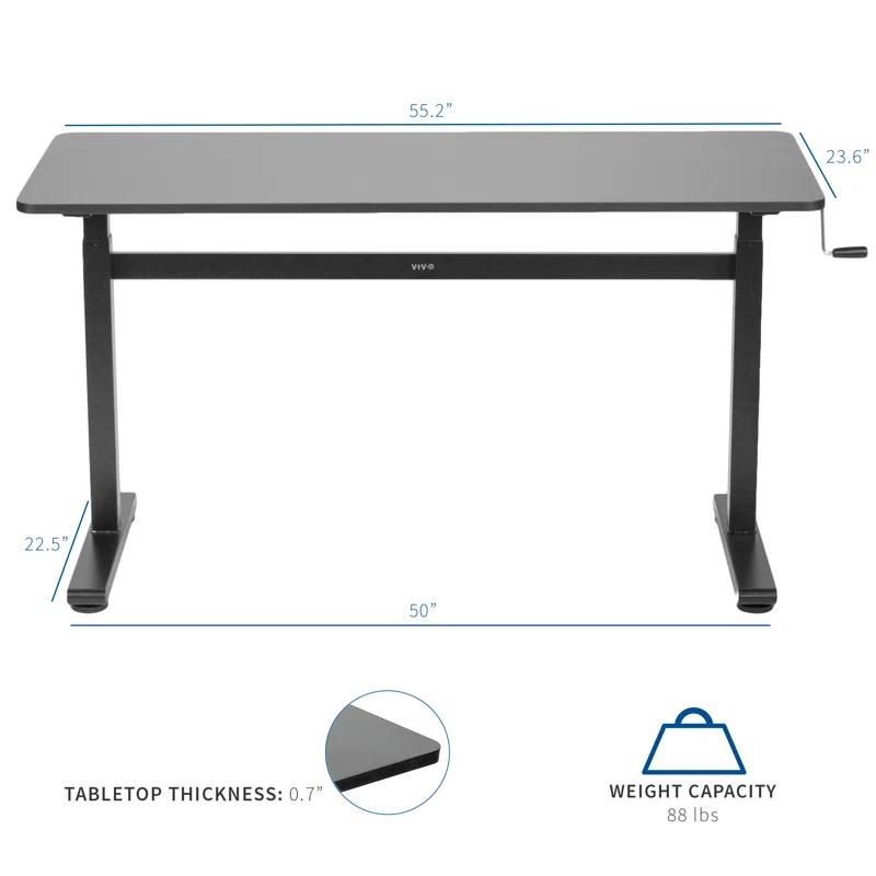 Vivo 55" x 24" Crank Height Adjustable Desk