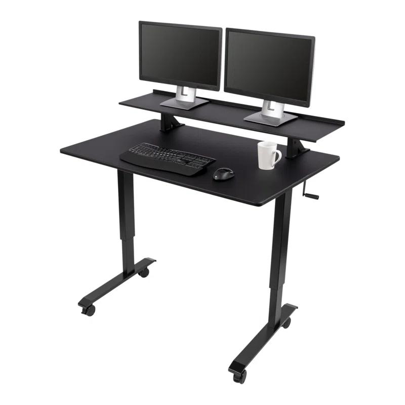 Inbox Zero LaCure Adjustable Metal Base Standing Desk