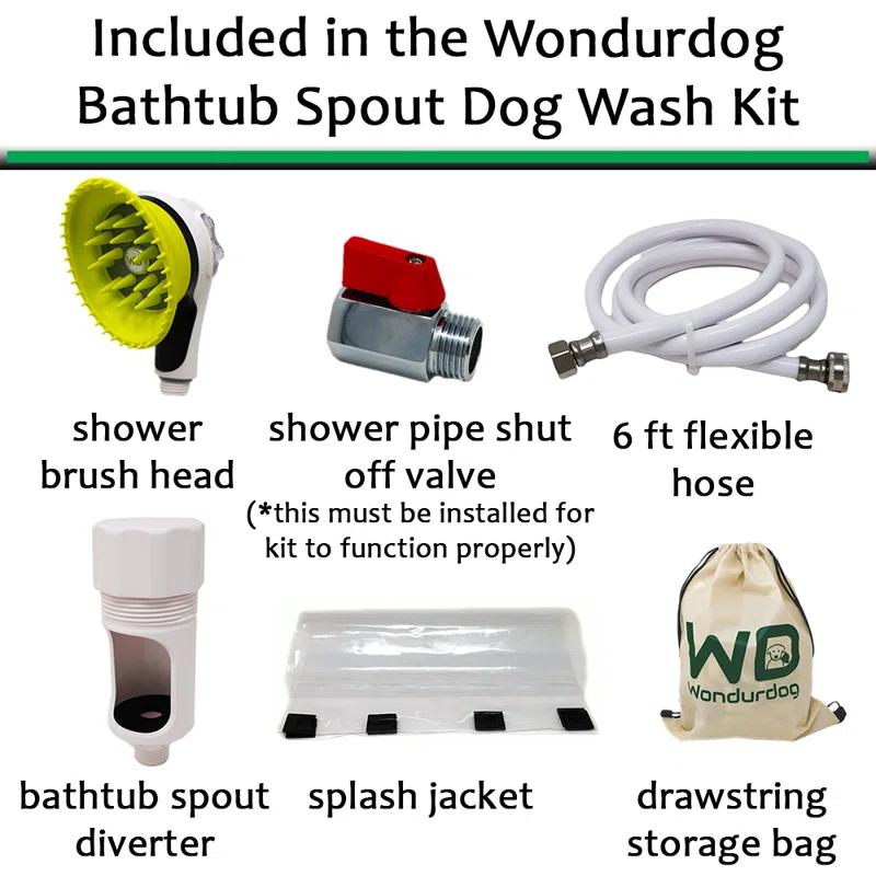 WONDURDOG Wondurdog Bathtub Spout & Garden Hose Attachment Dog Wash Kit