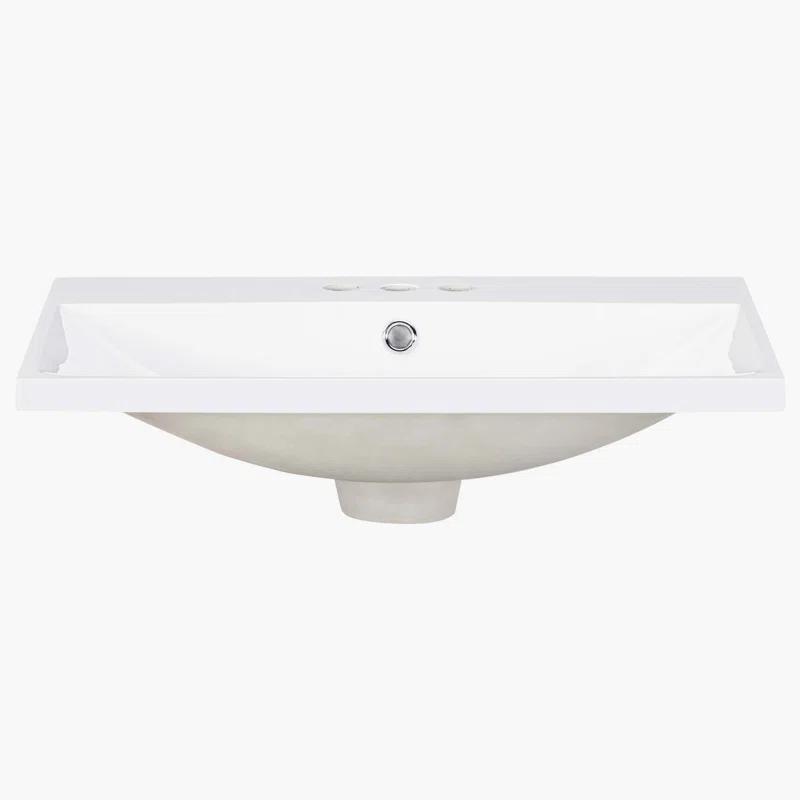 Wenty 18'' White Ceramic Rectangular Bathroom Sink