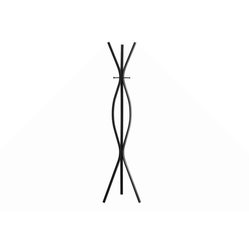 Winston Porter Coat Rack, Hall Tree, Free Standing, 3 Hooks, Entryway, 72"H, , Black Metal, Contemporary,