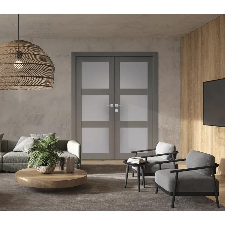 Belldinni Avon 3 Lite Manufactured Wood and Glass Composite Double Frech Doors & Reviews | Wayfair