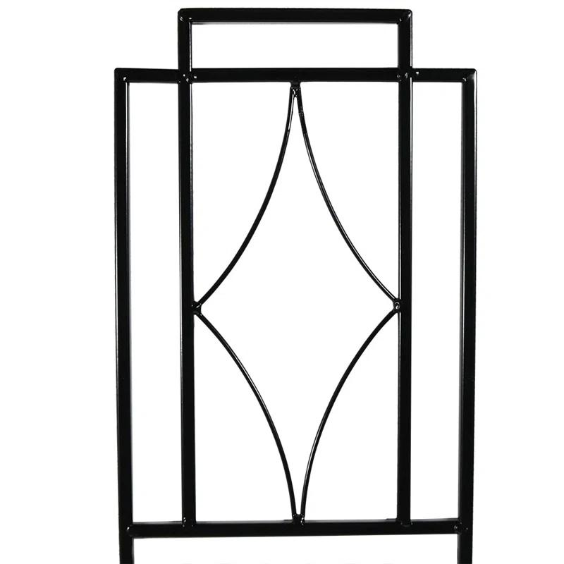 SunnyDaze Decor Contemporary 8" x 30" Black Steel Garden Trellis for Climbing Plants