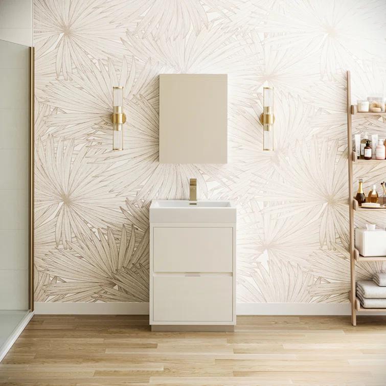 Fresca Valencia 24" Freestanding Single Sink Bathroom Vanity Set w/ Medicine Cabinet (Faucet Not Included)