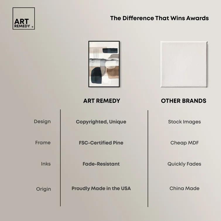 Art Remedy Shapes Abstracts " Layers Of Depth " by Art Remedy on Canvas