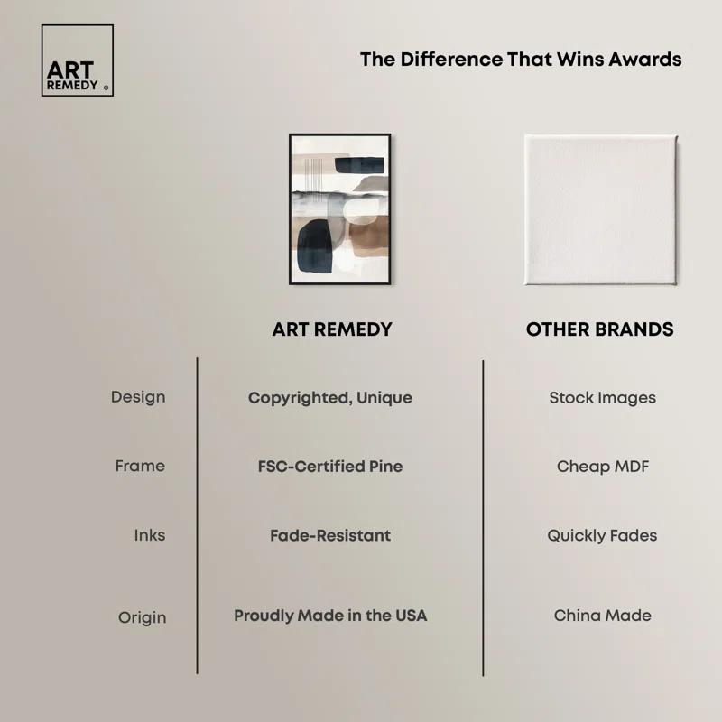 Art Remedy Shapes Abstracts " Layers Of Depth " by Art Remedy on Canvas