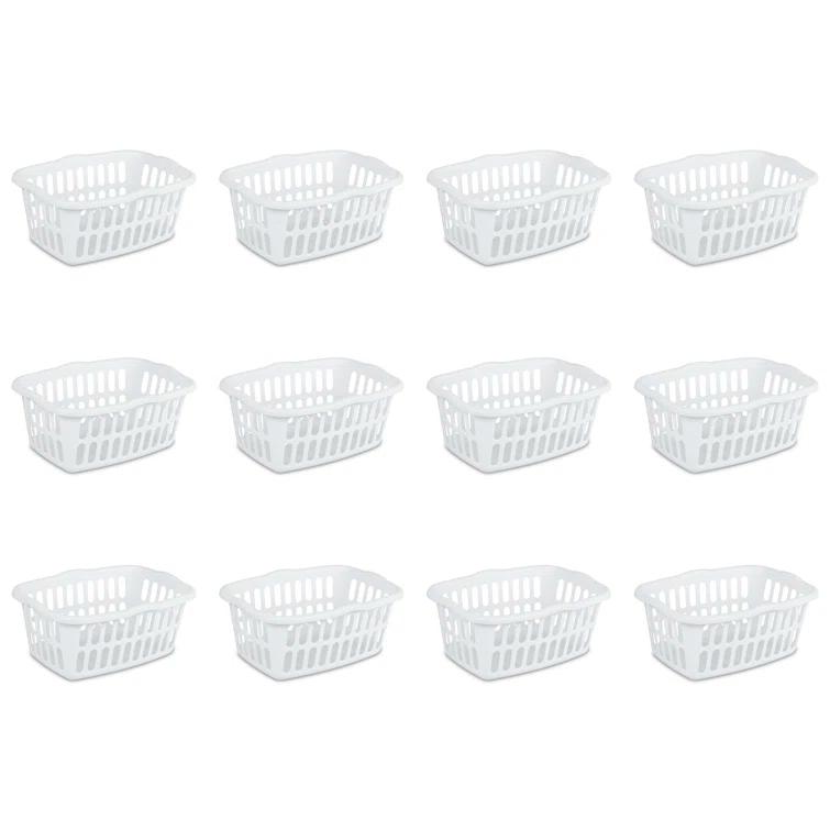Sterilite Sterilite 1.5 Bu Rectangular Laundry Basket, Classic Design to Carry Clothes to Laundry Room (Set of 12)