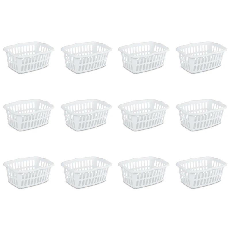 Sterilite Sterilite 1.5 Bu Rectangular Laundry Basket, Classic Design to Carry Clothes to Laundry Room (Set of 12)