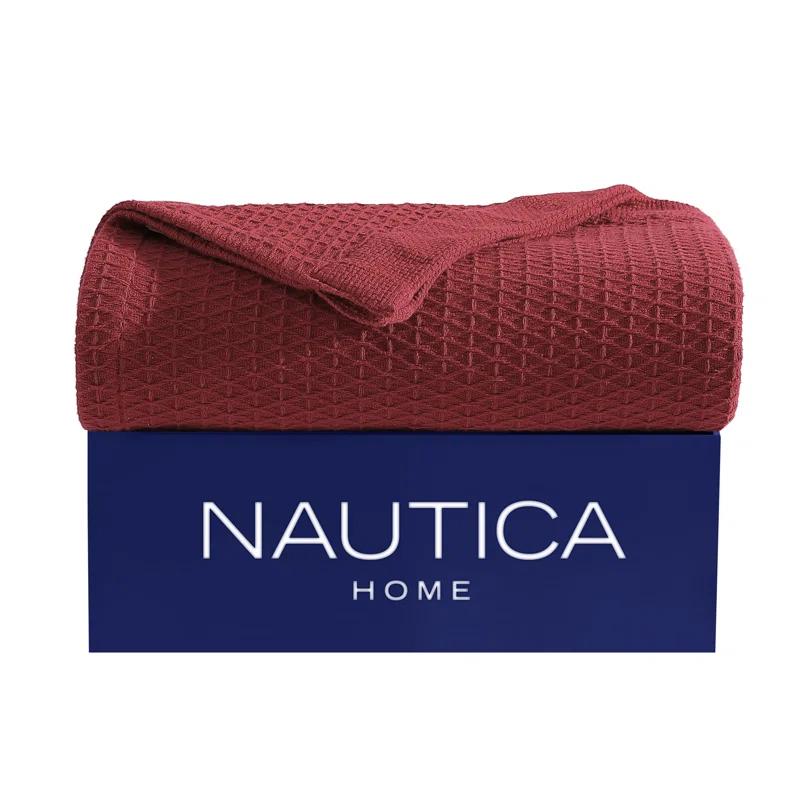 Nautica Nautica Baird Solid Cotton Reversible Blanket