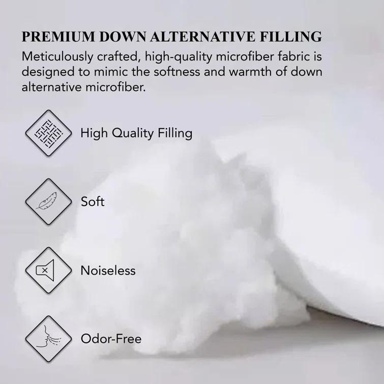 A1 Home Collections LLC Throw Pillow Insert Hypoallergenic Down Alternative Extra Filled (Set of 2)