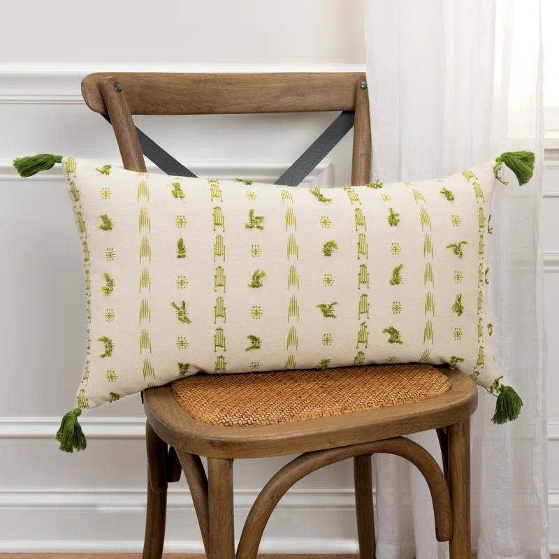 Rizzy Home Tassels Cotton Throw Pillow
