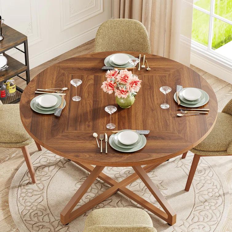 Millwood Pines 47 Inch Round Dining Table For 4-6 People