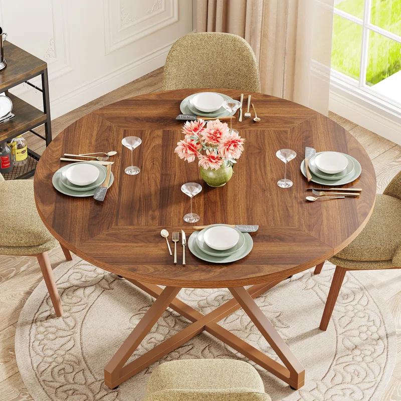 Millwood Pines 47 Inch Round Dining Table For 4-6 People