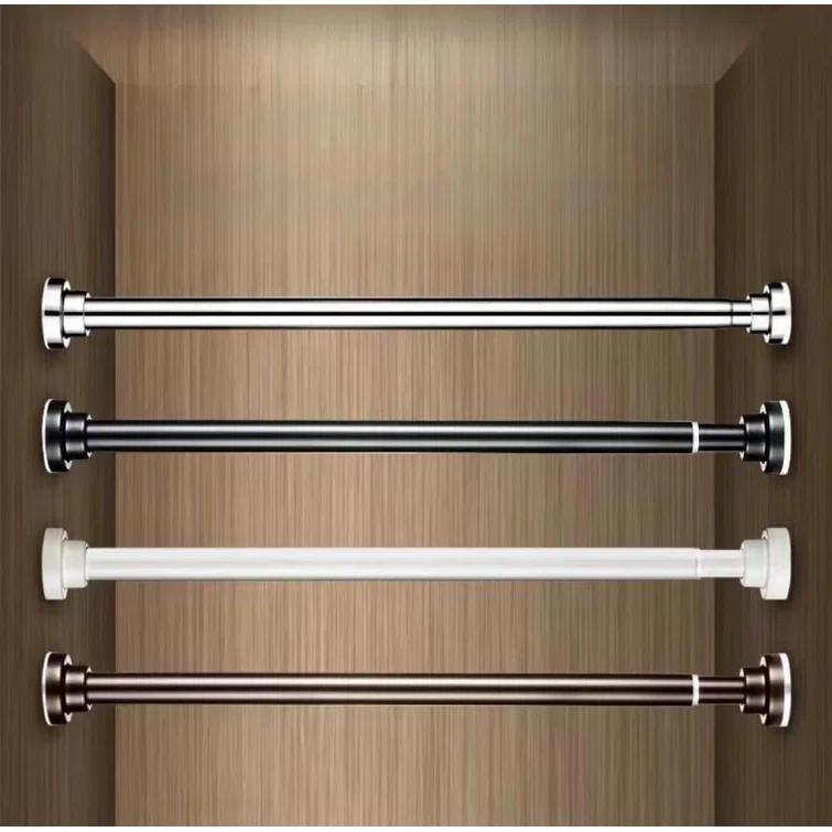 JDLiving Maxda Premium 43"- 72" Adjustable Rustproof Straight Tension Shower Curtain Rod- No Drill