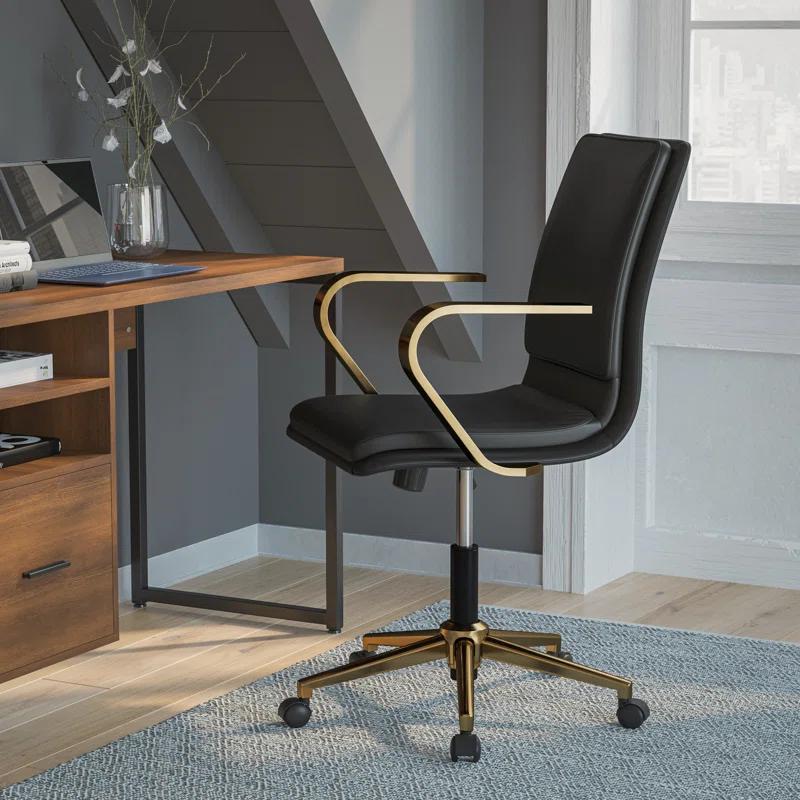 Flash Furniture Mid-Back Designer Upholstered Swivel Executive Office Chair with Armrests by Flash Furniture