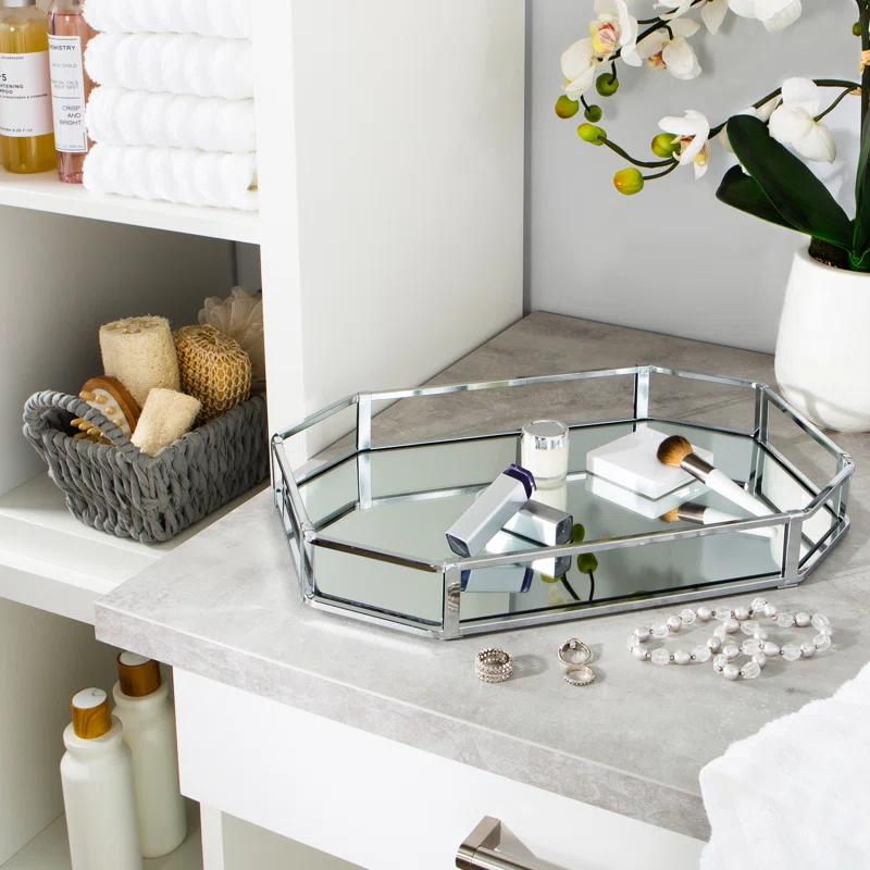 Simplify Trellas Octangular Design Mirror Vanity Tray & Reviews | Wayfair