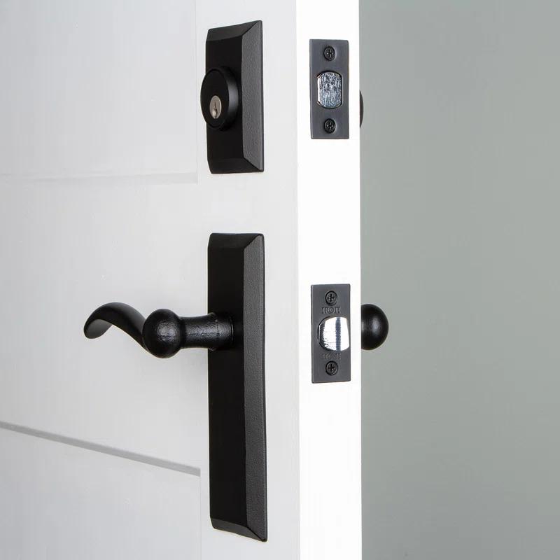 Ageless Iron 657523 Ageless Iron Keep Plate Entry Set with Single Cylinder Deadbolt and Tine Lever