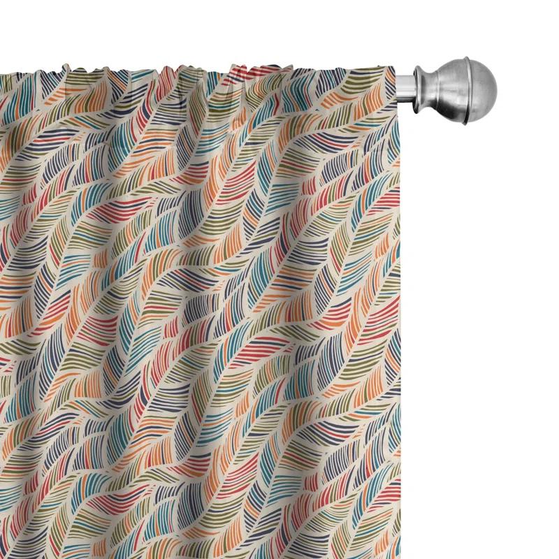 Ambesonne Boho Semi-Sheer Rod Pocket Sliding Panel (Set of 2)