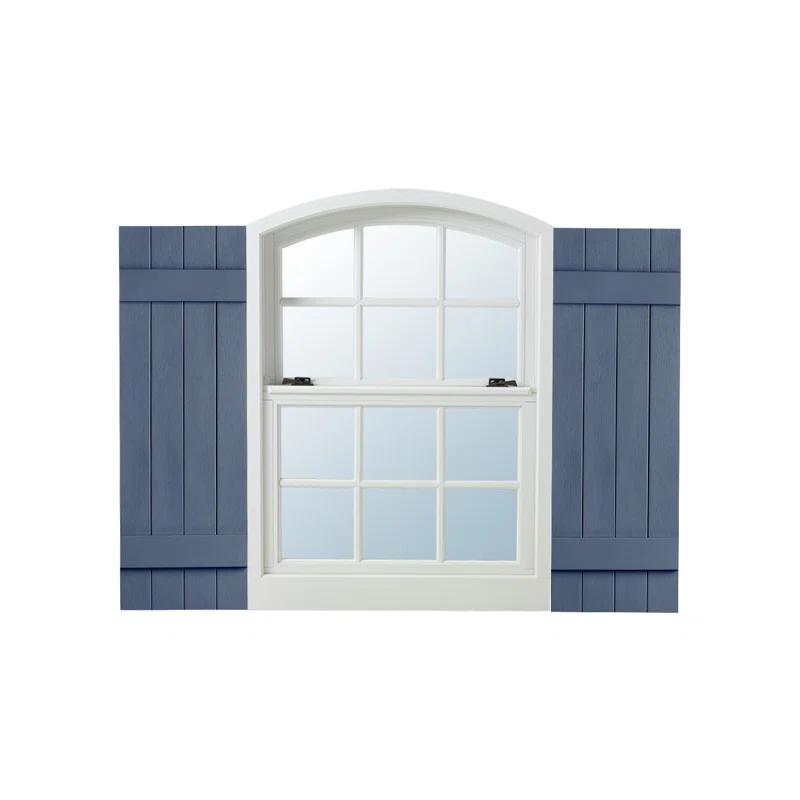 Alpha Shutters Four Board and Batten Closed Vinyl Shutters Pair (Set of 2)