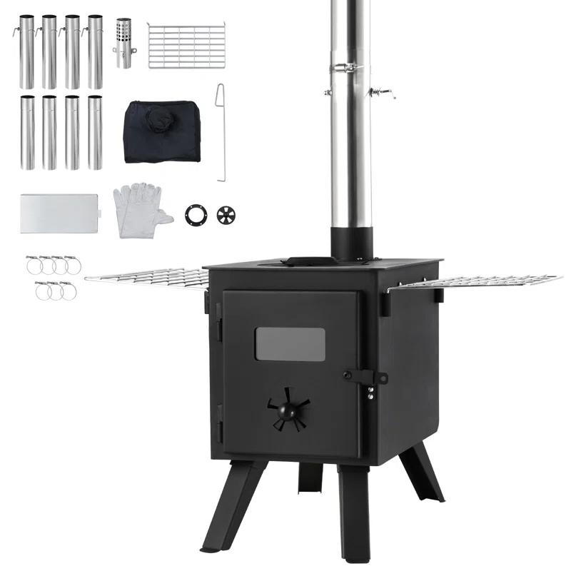 VEVOR 11 Square Feet Natural Vent Freestanding Wood Pellets Stove