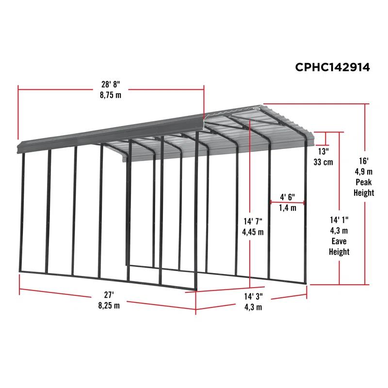 Arrow Arrow Carport, 14 ft. x 29 ft. x 14 ft.