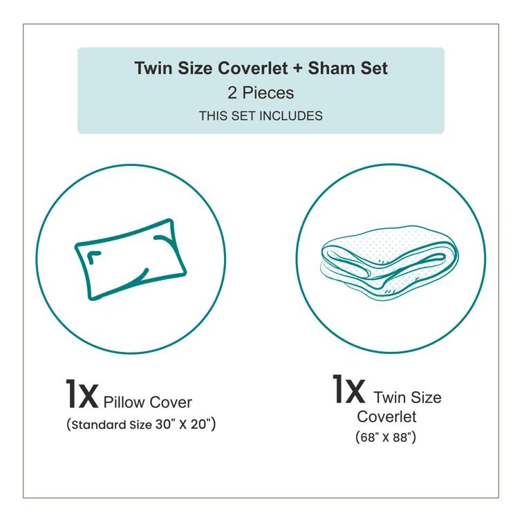 Ambesonne Ambesonne Green Bedspread Set 2 Pcs Hawaiian Tropical Flora Twin Green Dark Teal Orange