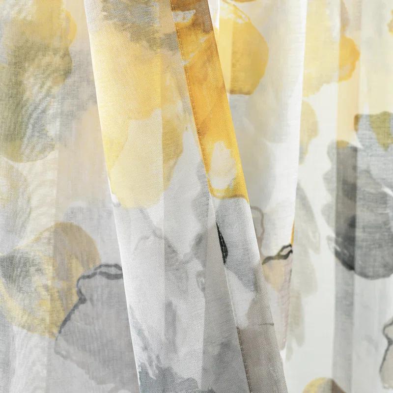 Lush Decor Leah Floral Sheer Grommets Curtain Panels (Set of 2)