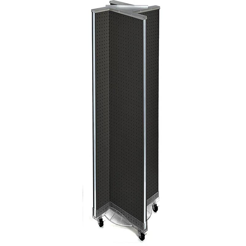 Azar Displays Pinwheel Pegboard Floor Display on Wheeled Base. Panel Size: 13.5"W x 60"H