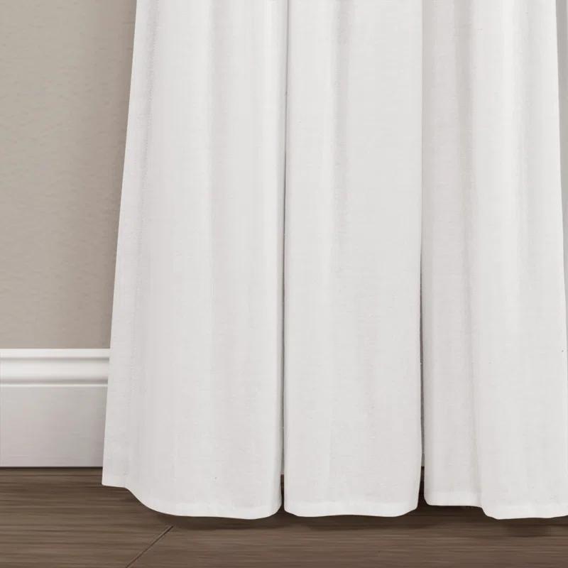 Lush Decor Linen Button Cotton Blend Blackout Thermal Rod Pocket Single Curtain Panel