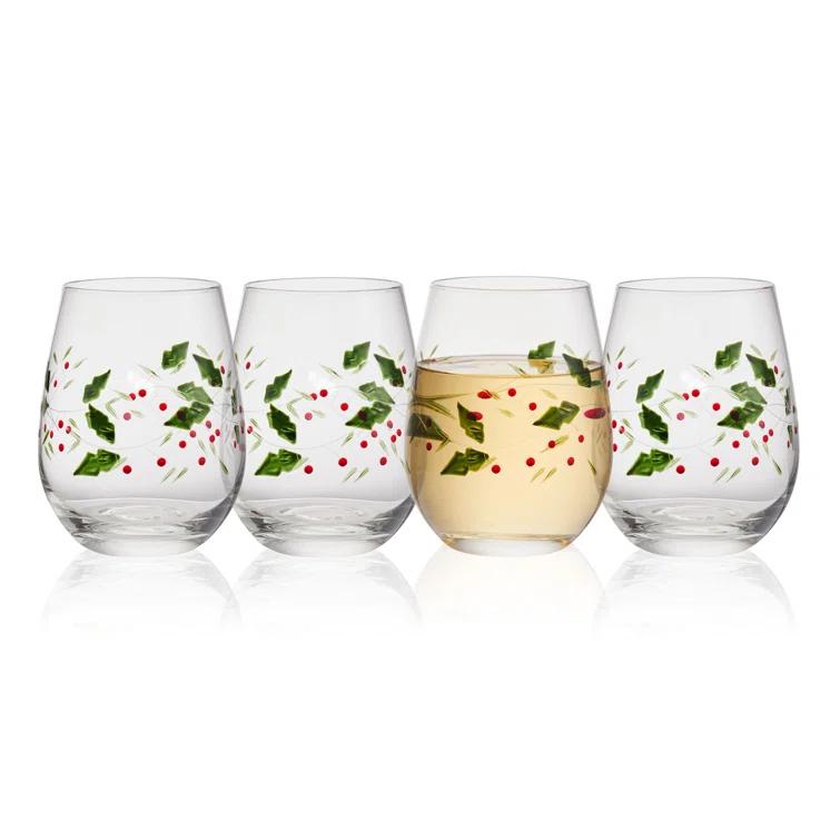 Pfaltzgraff Pfaltzgraff Winterberry 20 oz. Stemless Wine Glasses (Set of 4)
