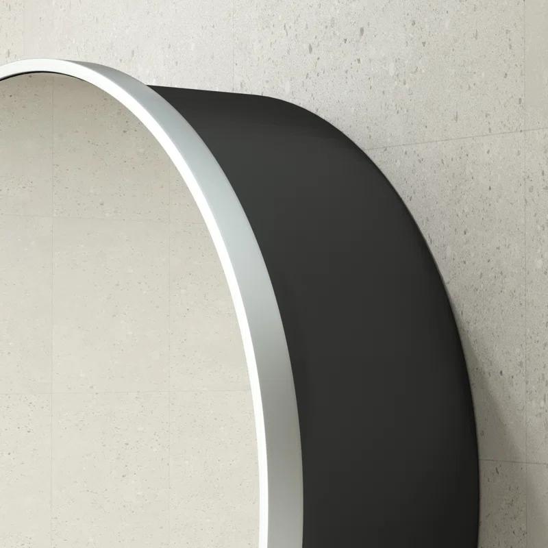 keonjinn WF-JSKJG-YX-R50-bk Gervon Round Wall Mounted Medicine Cabinet with Shelves