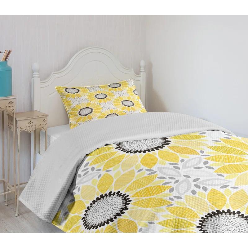 Ambesonne Ambesonne Yellow Bedspread Sun Flower Nature