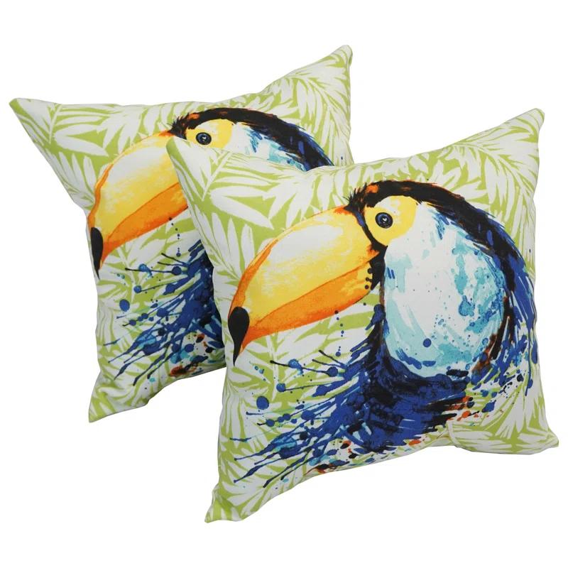 Blazing Needles Indoor/Outdoor Reversible Throw Pillow