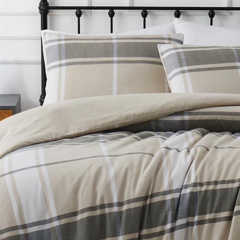 Khaki Standard Cotton Duvet Cover Set