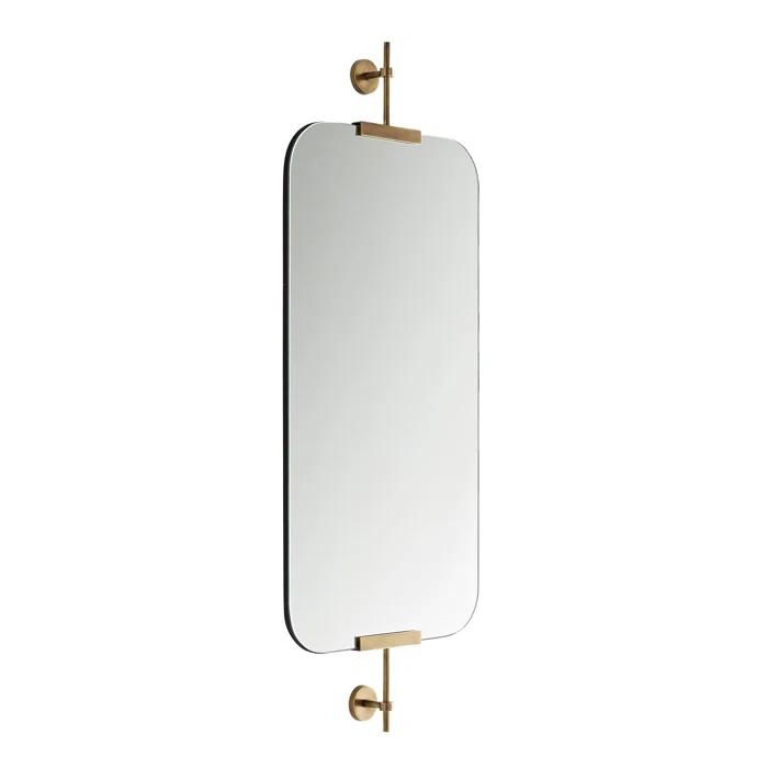 Elegant Antique Brass Rectangular Wall Mirror 36"x19"