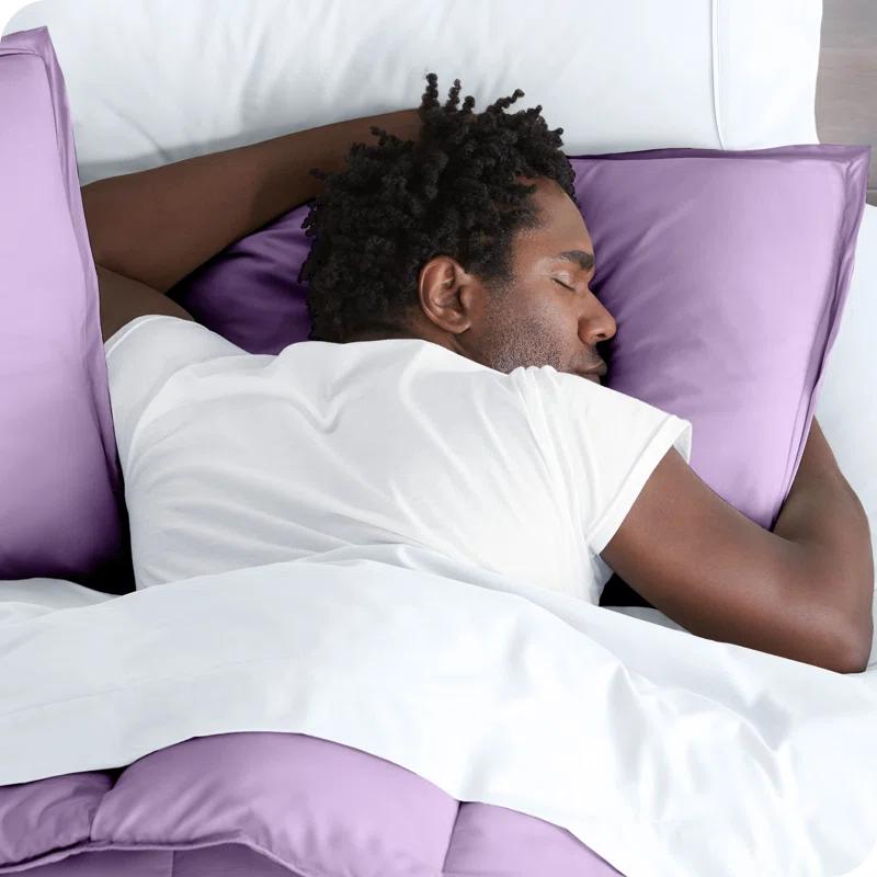 King/Cal King Light Grey Double Brushed Duvet Cover Set by Bare Home