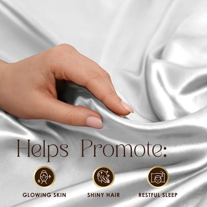 Seduction Martex Elegance Satin Silk Pillowcases Set Of 2 Hotel Quality - Super Soft & Breathable