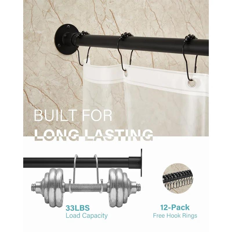 shuoli [39"-68.5"] X [55"-84.2"] Large Corner Shower Curtain Rod, L Shaped Adjustable 90 Degree Right-Angled Curved Bathroom Curtain Rod With 12 Hooks And Ceiling Support