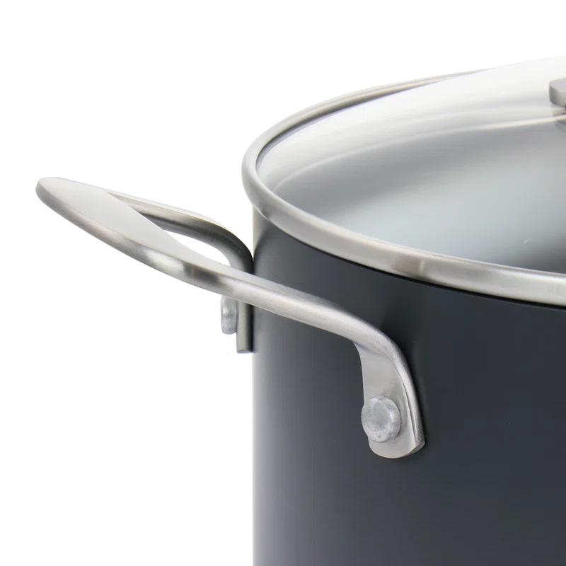 Martha Stewart Bosworth 10 Piece Hard Anodized Nonstick Aluminum Cookware Set - Black