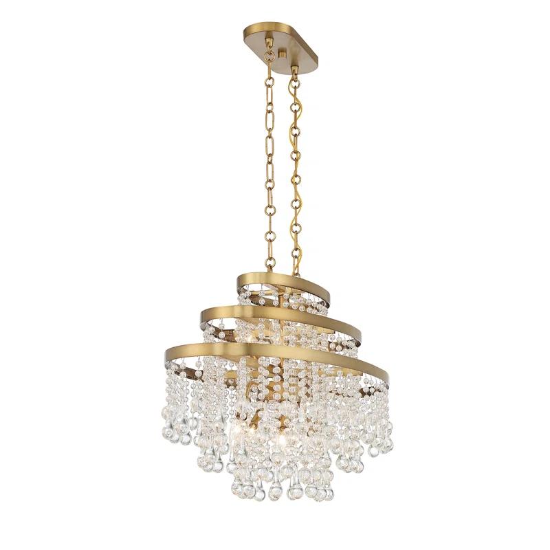 Luna 10-Light Oval Chandelier in Warm Brass