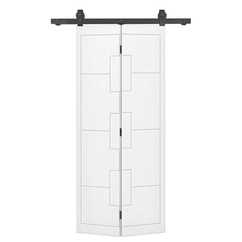 Calhome Modern Bi-Fold Barn Door with Sliding Hardware Kit