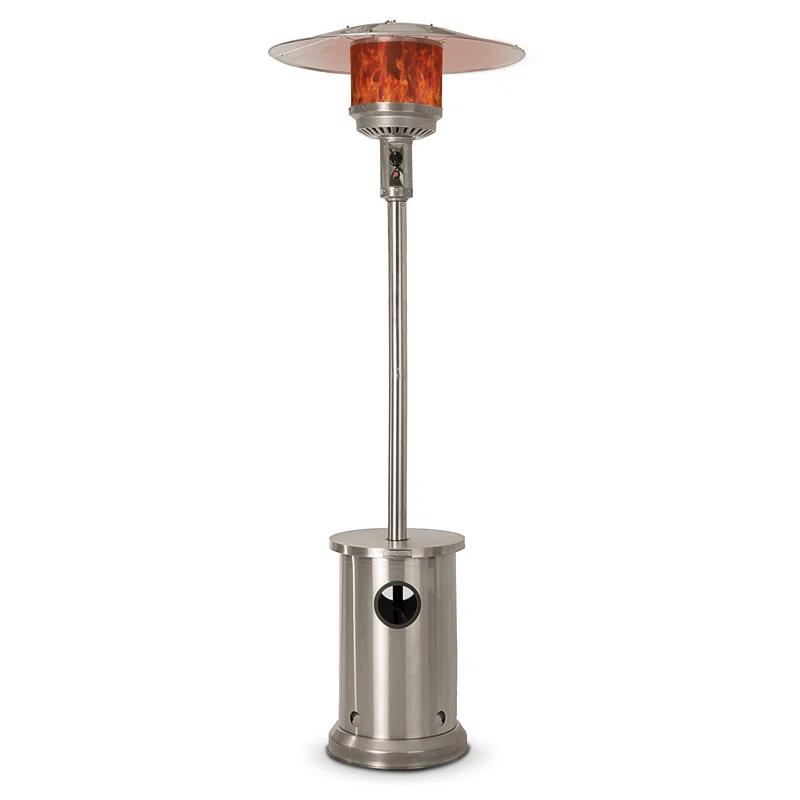 AspectLiving Patio Heater with Table 48,000 BTU Output Electronic Ignition System with Wheels- Stainless Steel
